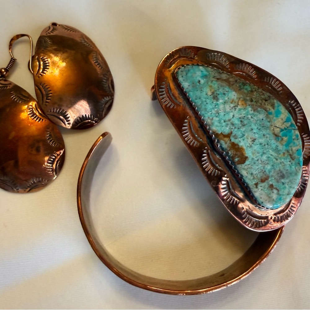Native American authentic copper set